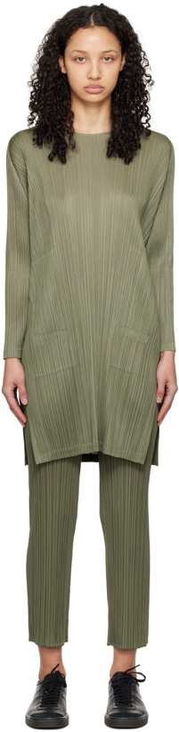 Photo: PLEATS PLEASE ISSEY MIYAKE Green Monthly Colors January Minidress