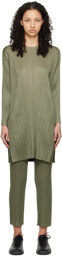 PLEATS PLEASE ISSEY MIYAKE Green Monthly Colors January Minidress