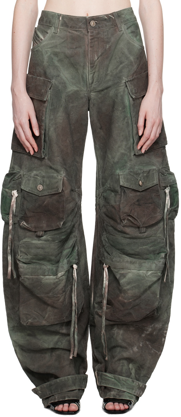 The Attico Green Brown Fern Pants The Attico