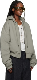 LU'U DAN Gray Wadded Hoodie