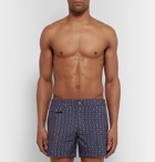Incotex - Slim-Fit Short-Length Printed Swim Shorts - Men - Navy