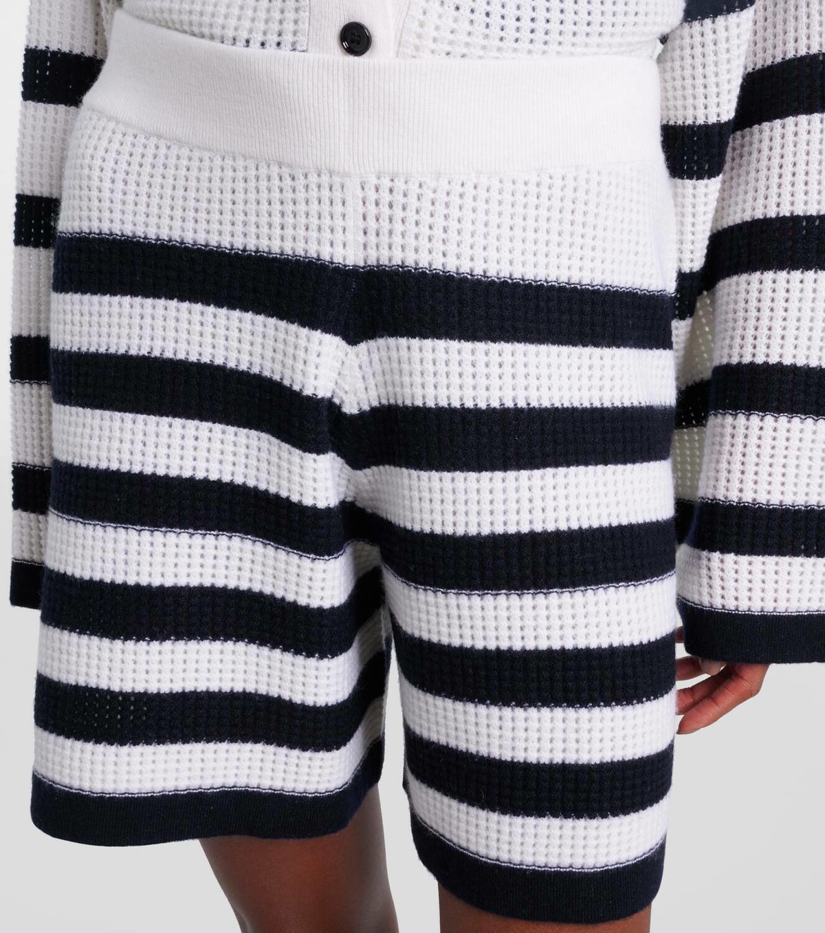 Jardin des Orangers Striped cashmere shorts