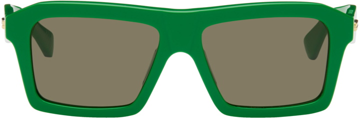 Photo: Bottega Veneta Green Square Sunglasses