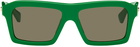 Bottega Veneta Green Square Sunglasses