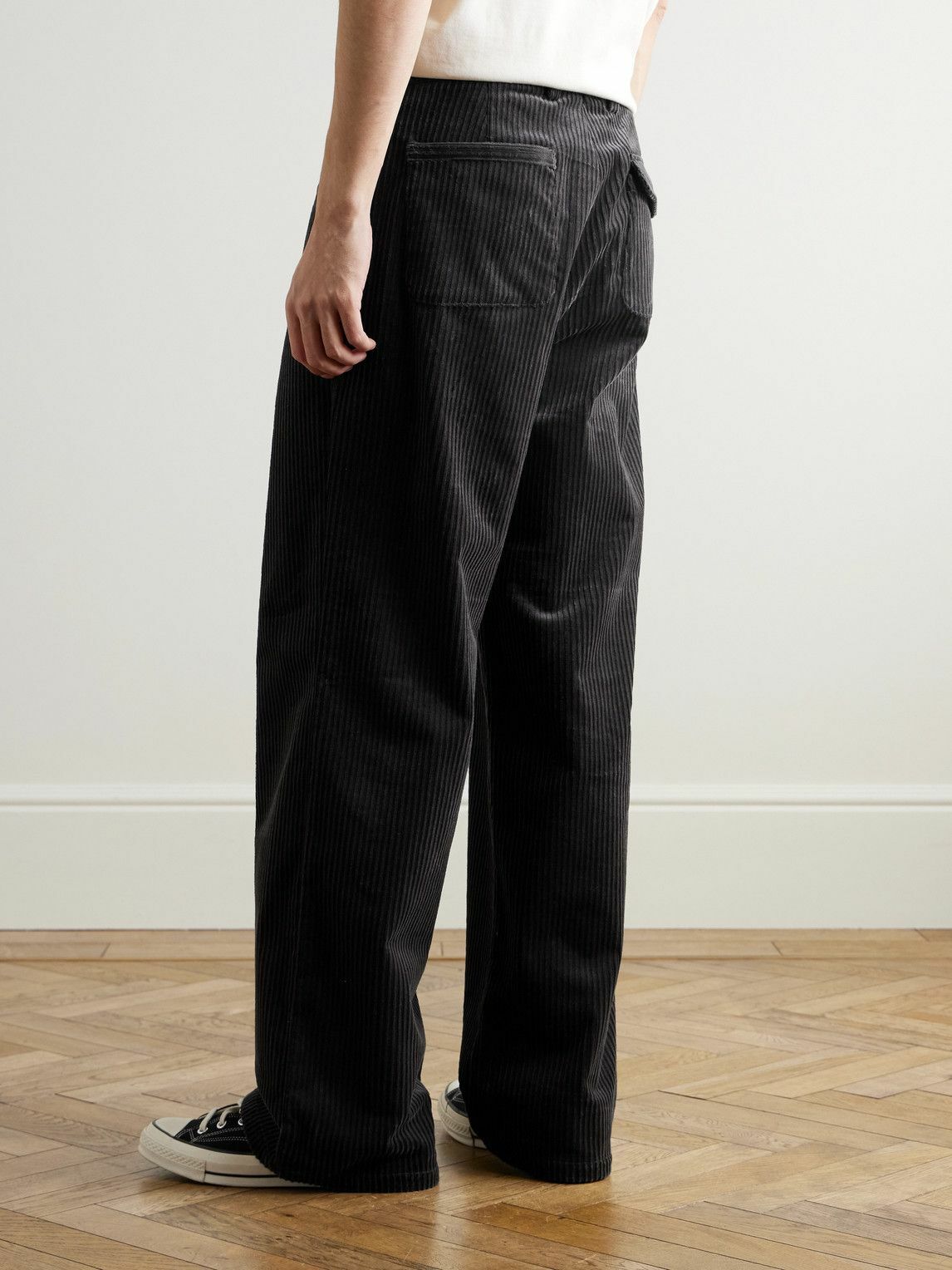 Oliver Spencer - Orsman Wide-Leg Cotton-Blend Corduroy Trousers - Gray