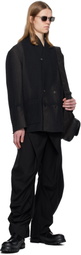 JiyongKim Black Curved Wrap Trousers