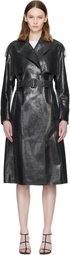 MACKAGE Black CARMELA-SNK Snake Pattern Leather Coat