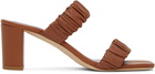 Staud Brown Frankie Ruched Sandals