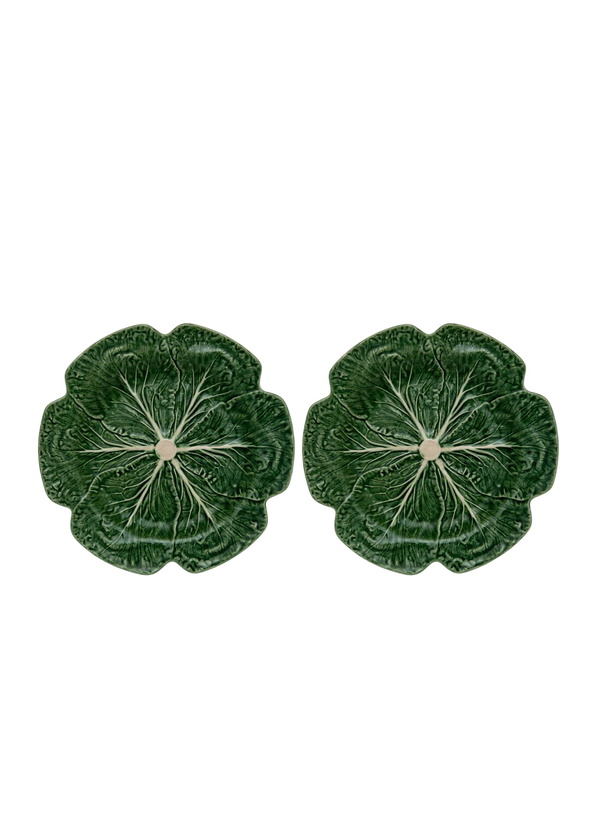 Photo: Bordallo Pinheiro Set Of Two Couve Charger Plates
