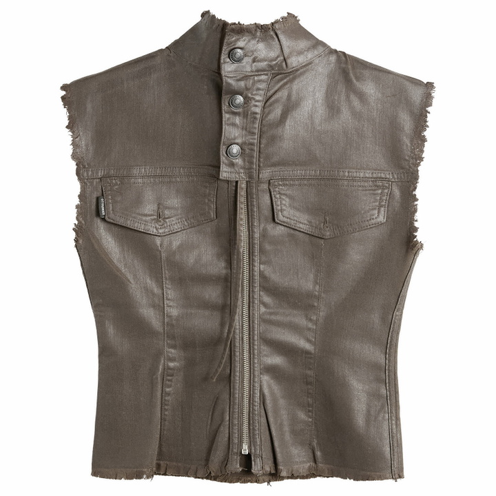 Photo: Ottolinger Women's Glazed Denim Zip Top in Brown
