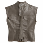 Ottolinger Women's Glazed Denim Zip Top in Brown