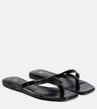 Toteme - Croc-effect leather thong sandals