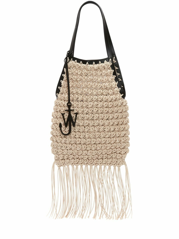 Photo: JW ANDERSON - Popcorn Cotton & Leather Shopper Bag