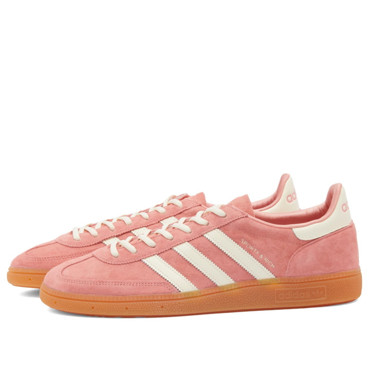 Photo: Adidas X Sporty & Rich Handball Spezial Sneakers in Pink/Cream White/Gum