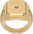 Maison Margiela Gold Enamel Signet Ring