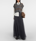 Brunello Cucinelli Pleated silk chiffon maxi skirt