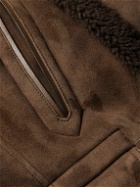 TOM FORD - Double-Breasted Shearling Overcoat - Brown
