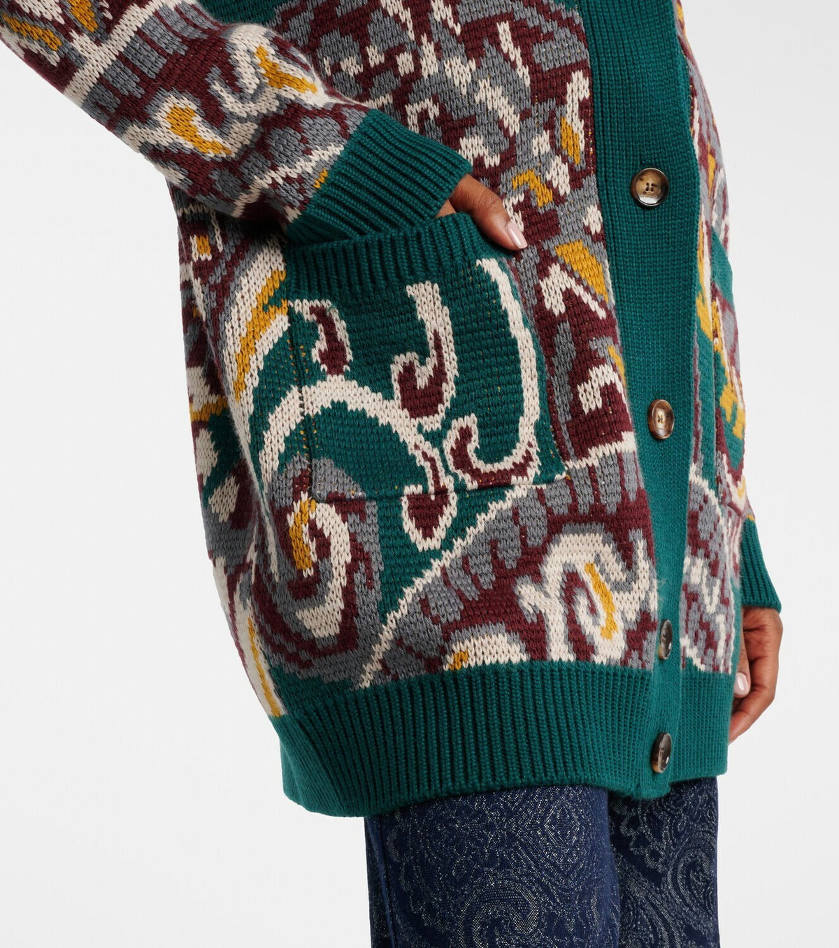 Etro Jacquard wool-blend cardigan