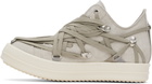 Rick Owens Gray Hollywood Megalace Low Sneaks Sneakers