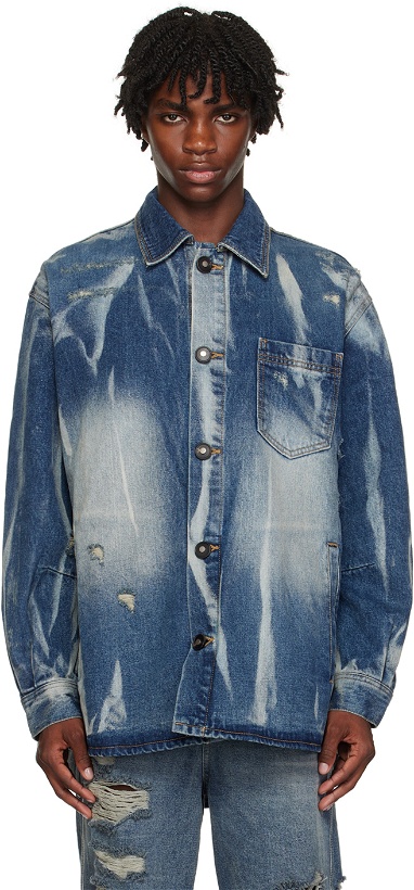 Photo: ADER error Blue Distressed Denim Jacket