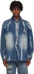 ADER error Blue Distressed Denim Jacket