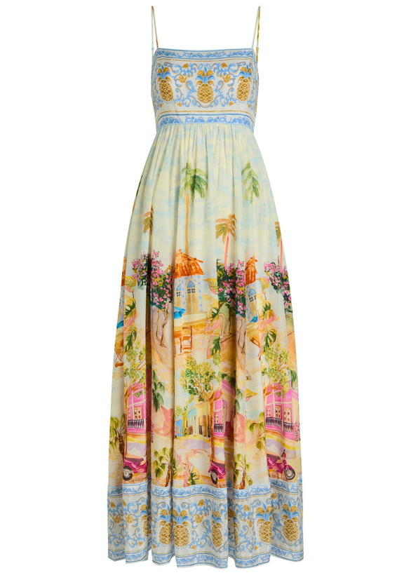 Photo: Farm Rio Aracati Printed Cotton-blend Maxi Dress Multicoloured