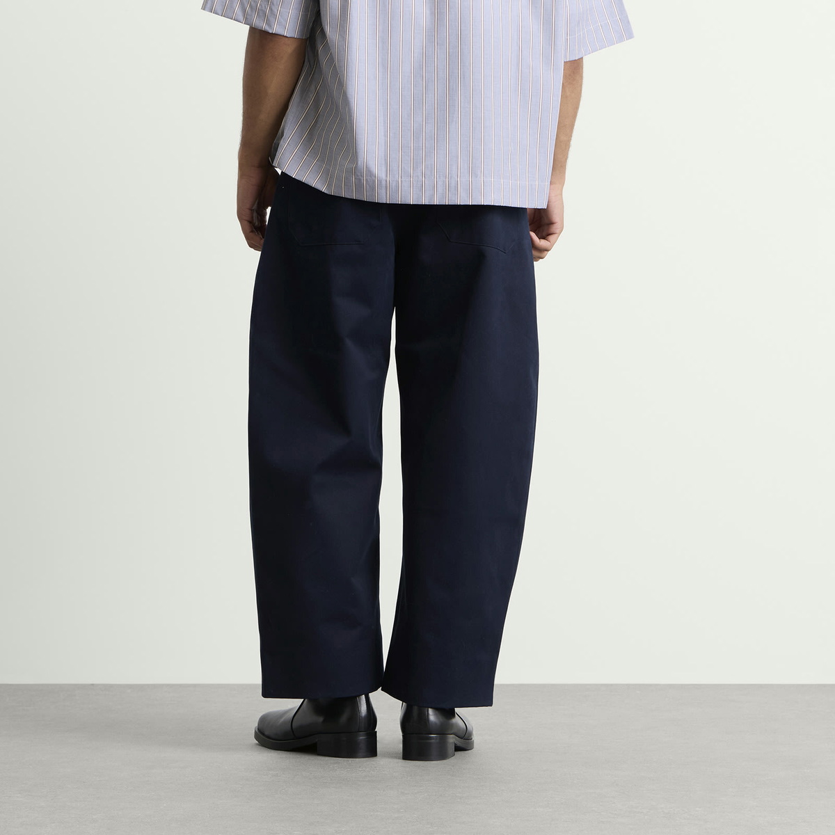 Studio Nicholson Men's Sorte Deep Pleat Volume Pant in Dark Navy