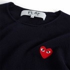 Comme des Garçons Play U Sweater Red Emblem Knit in Navy