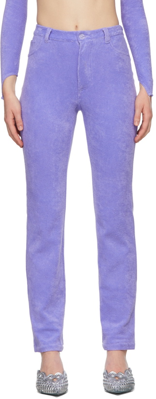 Photo: Maisie Wilen Purple Mokumentary Trousers