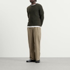 Folk Men's Chain Crew in Dark Olive