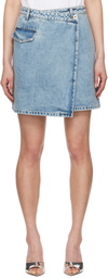 Lanvin Blue Wrap Denim Miniskirt