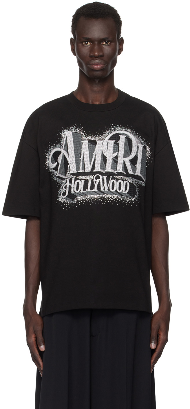 AMIRI Black Credits Crystal T-shirt Amiri