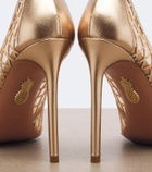 Aquazzura Lumiere embellished mesh pumps