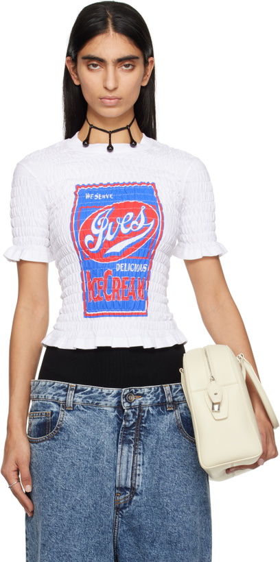 Photo: Conner Ives White Shirred 'Ives Ice Cream' T-shirt