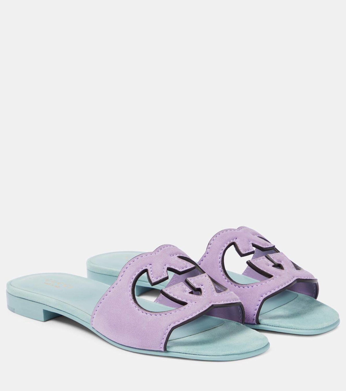Gucci Interlocking G cutout suede slides Gucci