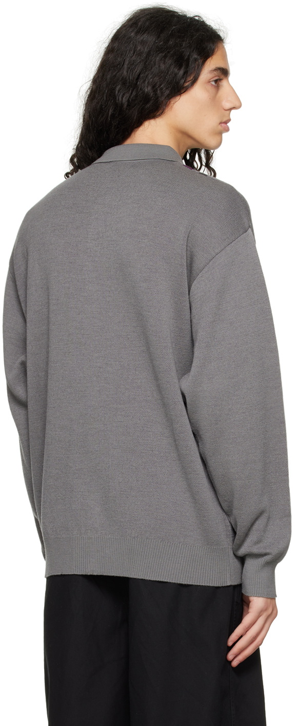 F-LAGSTUF-F Gray Argyle Cardigan