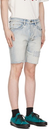 Ksubi Blue Chopper Short 2 Tone Denim Shorts