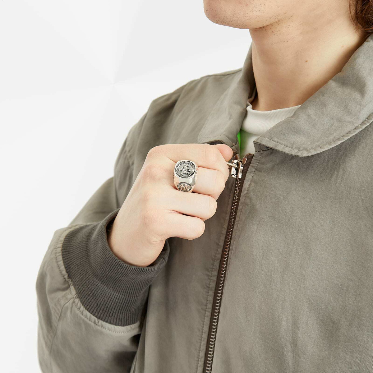 Maple Men's Cowboy Signet Ring in Silver