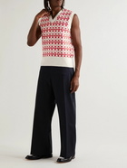 AMI PARIS - Logo-Jacquard Knitted Sweater Vest - Red