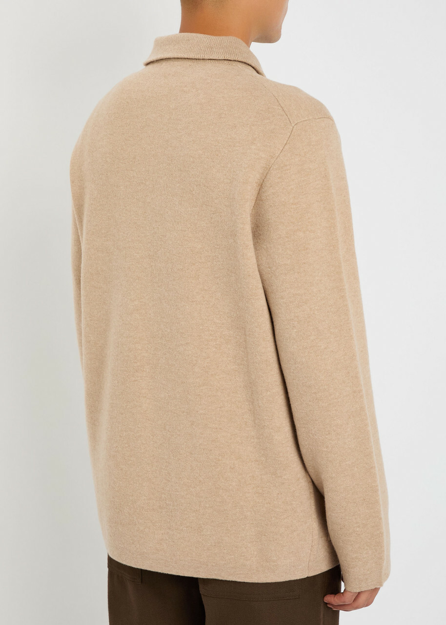 Lardini Melange Wool Overshirt Beige