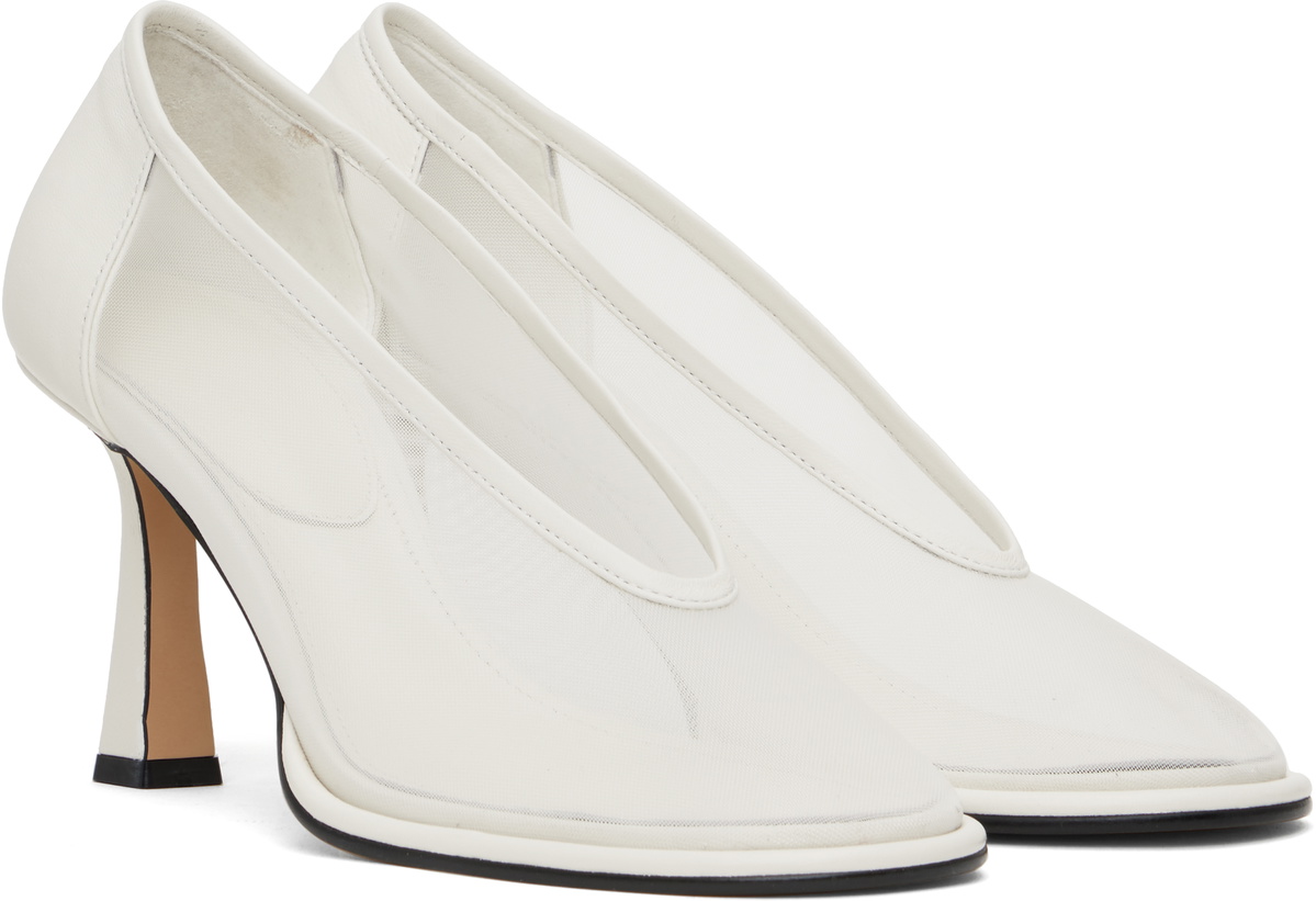 RECTO Off-White Poppy Rounded Toe Heels