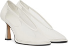 RECTO Off-White Poppy Rounded Toe Heels