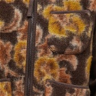 Universal Works Men's Flower Wool Fleece Gilet in Brown