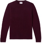NN07 - Phil Slim-Fit Ribbed Cotton Sweater - Burgundy