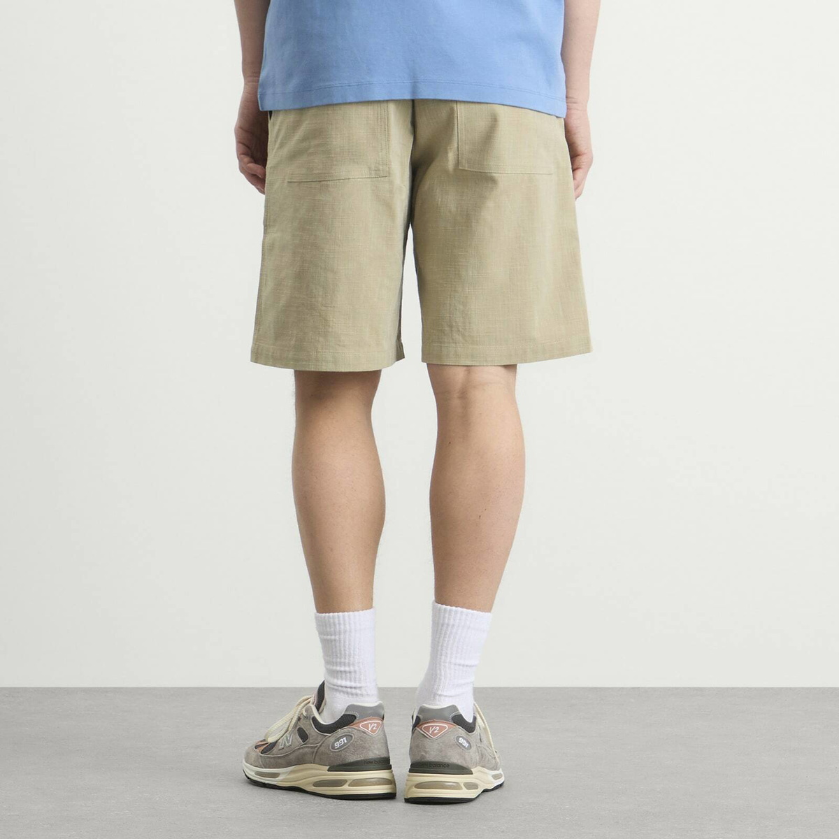 Drôle de Monsieur Men's Cotton Elasticated Waist Shorts in Kaki