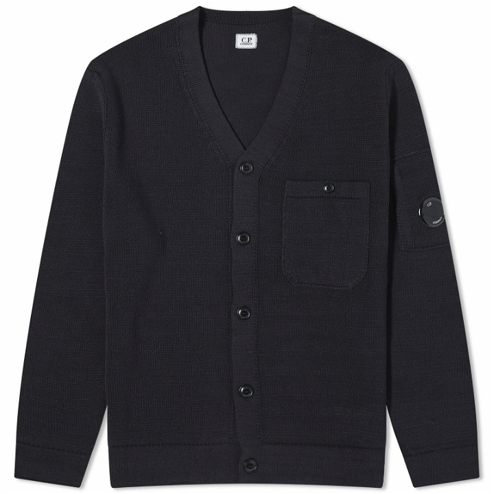 Photo: C.P. Company Men's Lens Knit Cardigan in Total Eclipse