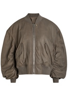 Rick Owens Secchia Flight Padded Leather Bomber Jacket Light Brown
