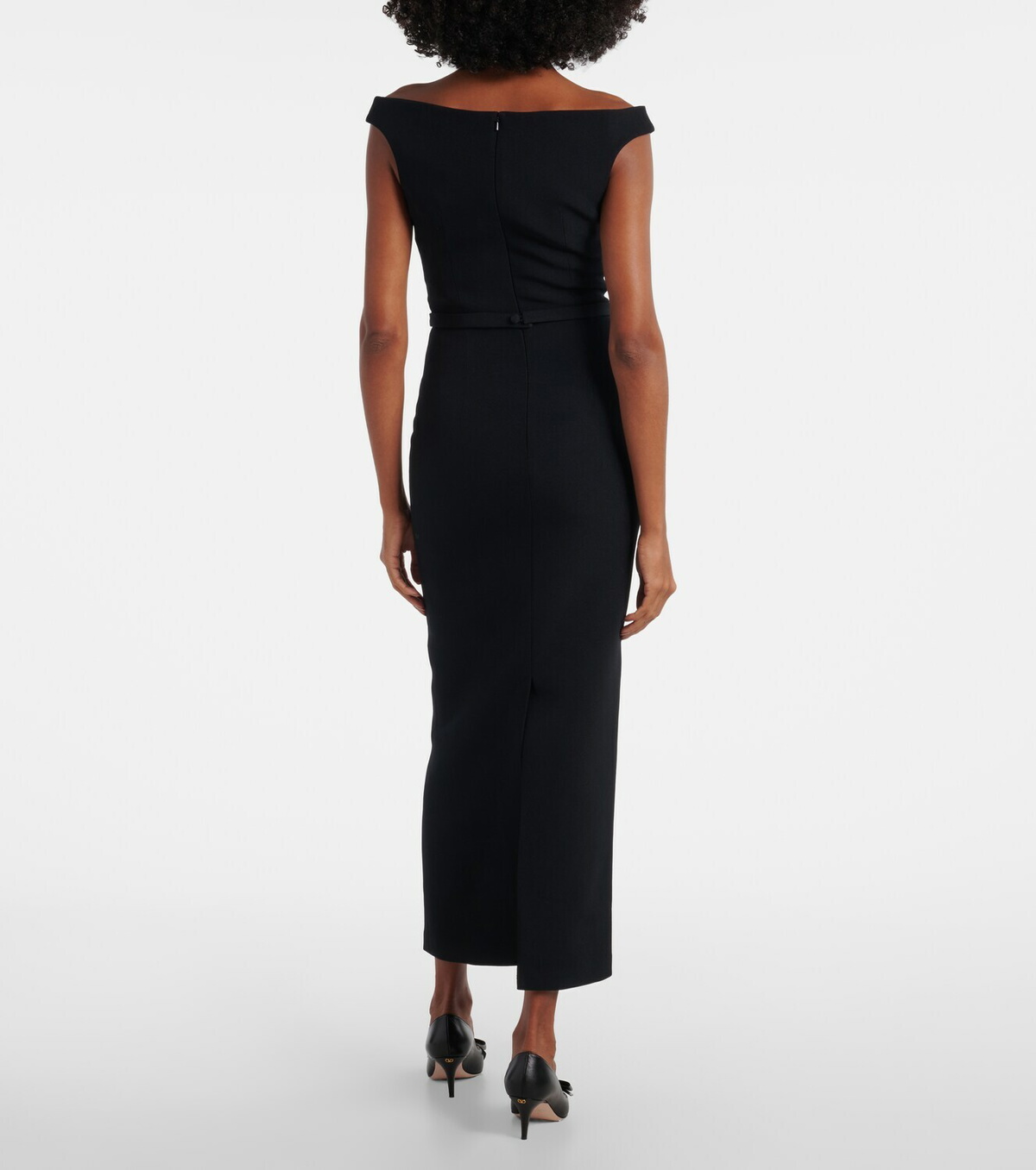 Safiyaa Belted embellished crêpe maxi dress