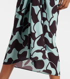 Dries Van Noten Draped printed crêpe midi skirt