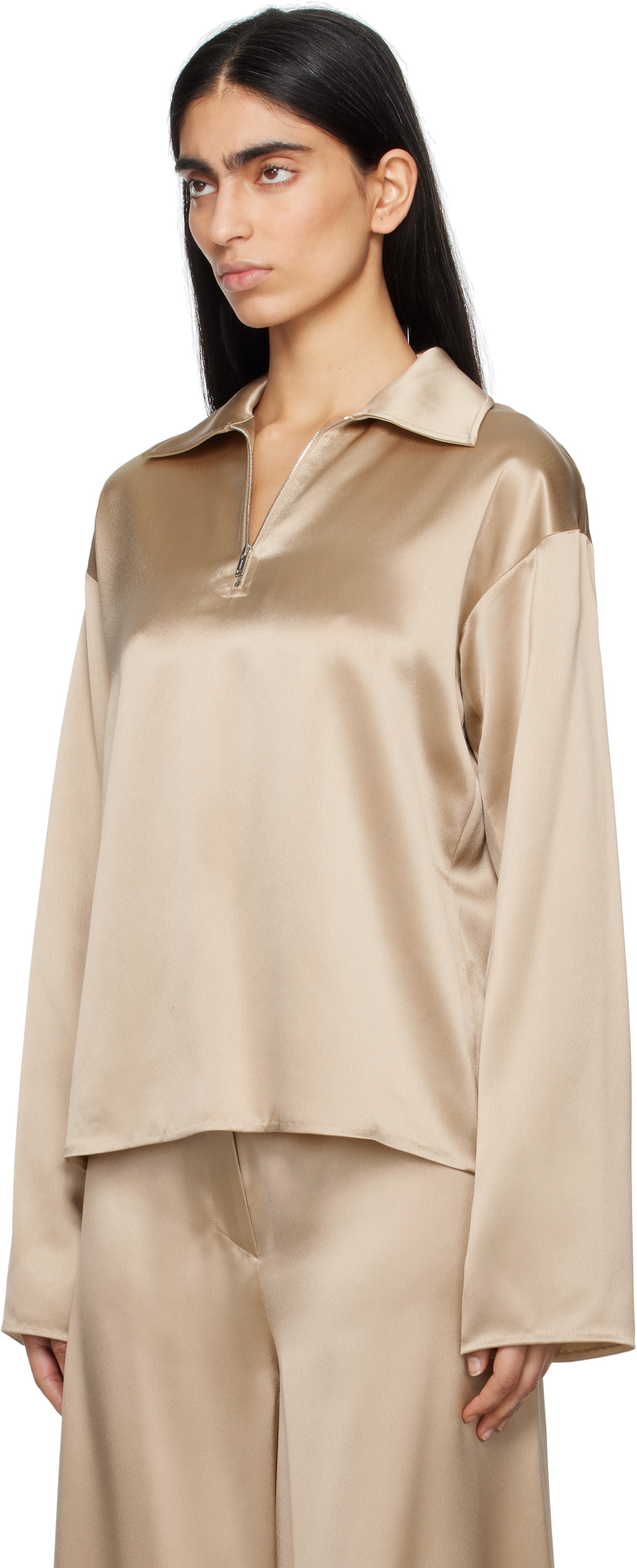 Nanushka Beige Mencia Blouse